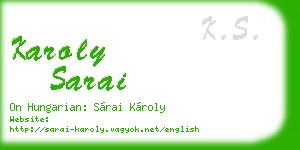 karoly sarai business card